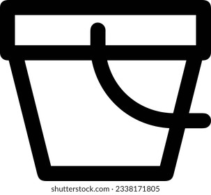 Bucket icon symbol vector image. Illustration of the bucket cleaning equipment washing outline design image. EPS 10