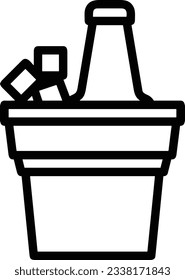 Bucket icon symbol vector image. Illustration of the bucket cleaning equipment washing outline design image. EPS 10