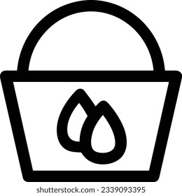 Bucket icon symbol vector image. Illustration of the bucket cleaning equipment washing outline design image. EPS 10