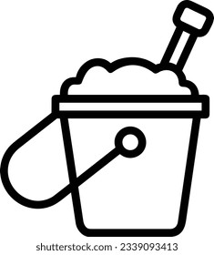 Bucket icon symbol vector image. Illustration of the bucket cleaning equipment washing outline design image. EPS 10