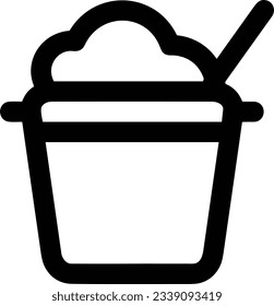 Bucket icon symbol vector image. Illustration of the bucket cleaning equipment washing outline design image. EPS 10