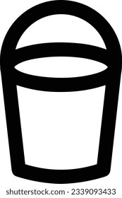 Bucket icon symbol vector image. Illustration of the bucket cleaning equipment washing outline design image. EPS 10