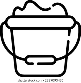 Bucket icon symbol vector image. Illustration of the bucket cleaning equipment washing outline design image. EPS 10