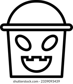 Bucket icon symbol vector image. Illustration of the bucket cleaning equipment washing outline design image. EPS 10