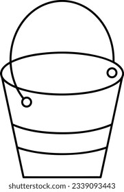 Bucket icon symbol vector image. Illustration of the bucket cleaning equipment washing outline design image. EPS 10