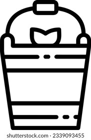 Imagen vectorial del símbolo de icono del cubo. Ilustración de la imagen de diseño del contorno de lavado del equipo de limpieza de cubos. EPS 10