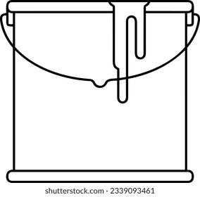 Bucket icon symbol vector image. Illustration of the bucket cleaning equipment washing outline design image. EPS 10
