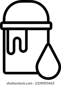 Bucket icon symbol vector image. Illustration of the bucket cleaning equipment washing outline design image. EPS 10