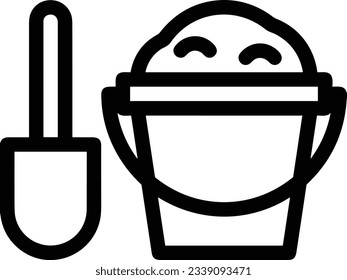 Bucket icon symbol vector image. Illustration of the bucket cleaning equipment washing outline design image. EPS 10