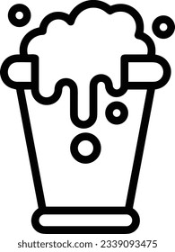 Imagen vectorial del símbolo de icono del cubo. Ilustración de la imagen de diseño del contorno de lavado del equipo de limpieza de cubos. EPS 10