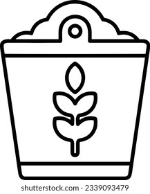 Imagen vectorial del símbolo de icono del cubo. Ilustración de la imagen de diseño del contorno de lavado del equipo de limpieza de cubos. EPS 10