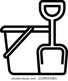 Bucket icon symbol vector image. Illustration of the bucket cleaning equipment washing outline design image. EPS 10
