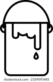 Imagen vectorial del símbolo de icono del cubo. Ilustración de la imagen de diseño del contorno de lavado del equipo de limpieza de cubos. EPS 10