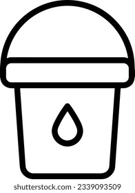 Eisensymbol, Vektorbild. Illustration der Eimerreinigungsausrüstung, die das Design der Umrisslinie abbildet. EPS10