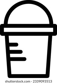 Bucket icon symbol vector image. Illustration of the bucket cleaning equipment washing outline design image. EPS 10