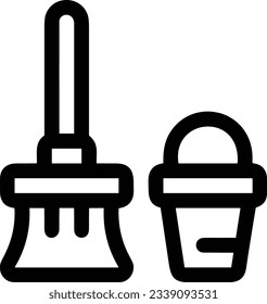 Bucket icon symbol vector image. Illustration of the bucket cleaning equipment washing outline design image. EPS 10