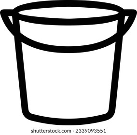 Imagen vectorial del símbolo de icono del cubo. Ilustración de la imagen de diseño del contorno de lavado del equipo de limpieza de cubos. EPS 10