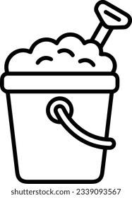 Bucket icon symbol vector image. Illustration of the bucket cleaning equipment washing outline design image. EPS 10