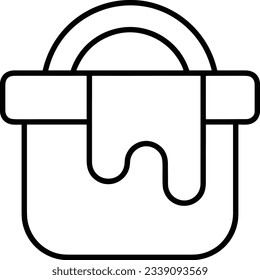 Bucket icon symbol vector image. Illustration of the bucket cleaning equipment washing outline design image. EPS 10