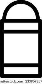 Imagen vectorial del símbolo de icono del cubo. Ilustración de la imagen de diseño del contorno de lavado del equipo de limpieza de cubos. EPS 10