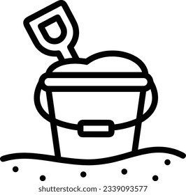 Bucket icon symbol vector image. Illustration of the bucket cleaning equipment washing outline design image. EPS 10