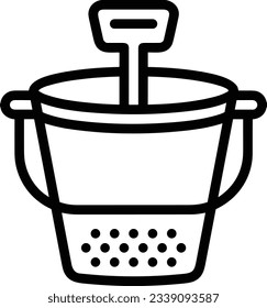 Bucket icon symbol vector image. Illustration of the bucket cleaning equipment washing outline design image. EPS 10