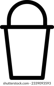 Bucket icon symbol vector image. Illustration of the bucket cleaning equipment washing outline design image. EPS 10