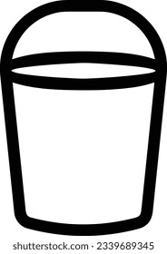 Bucket icon symbol vector image. Illustration of the bucket cleaning equipment washing outline design image. EPS 10