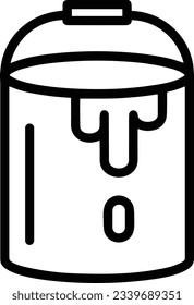 Bucket icon symbol vector image. Illustration of the bucket cleaning equipment washing outline design image. EPS 10