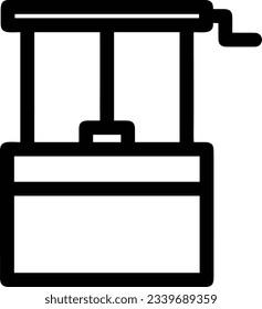 Imagen vectorial del símbolo de icono del cubo. Ilustración de la imagen de diseño del contorno de lavado del equipo de limpieza de cubos. EPS 10