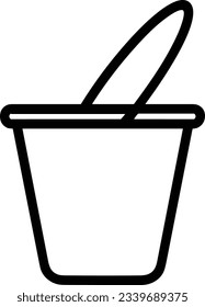 Bucket icon symbol vector image. Illustration of the bucket cleaning equipment washing outline design image. EPS 10