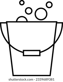 Bucket icon symbol vector image. Illustration of the bucket cleaning equipment washing outline design image. EPS 10