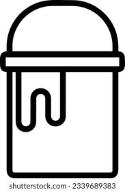Imagen vectorial del símbolo de icono del cubo. Ilustración de la imagen de diseño del contorno de lavado del equipo de limpieza de cubos. EPS 10
