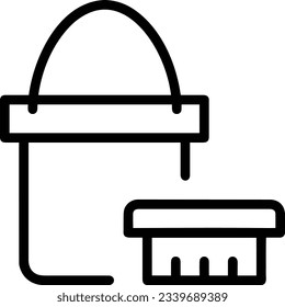 Bucket icon symbol vector image. Illustration of the bucket cleaning equipment washing outline design image. EPS 10