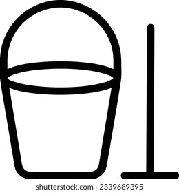 Bucket icon symbol vector image. Illustration of the bucket cleaning equipment washing outline design image. EPS 10