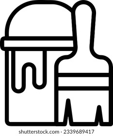 Bucket icon symbol vector image. Illustration of the bucket cleaning equipment washing outline design image. EPS 10