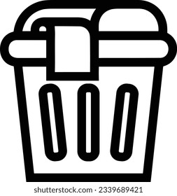 Bucket icon symbol vector image. Illustration of the bucket cleaning equipment washing outline design image. EPS 10