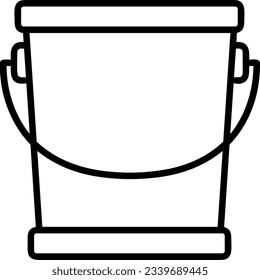Bucket icon symbol vector image. Illustration of the bucket cleaning equipment washing outline design image. EPS 10