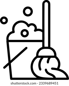 Bucket icon symbol vector image. Illustration of the bucket cleaning equipment washing outline design image. EPS 10