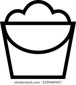 Bucket icon symbol vector image. Illustration of the bucket cleaning equipment washing outline design image. EPS 10