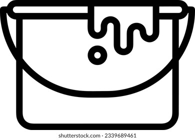 Bucket icon symbol vector image. Illustration of the bucket cleaning equipment washing outline design image. EPS 10