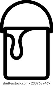Bucket icon symbol vector image. Illustration of the bucket cleaning equipment washing outline design image. EPS 10