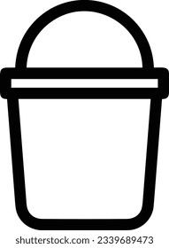 Bucket icon symbol vector image. Illustration of the bucket cleaning equipment washing outline design image. EPS 10