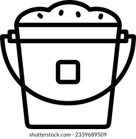 Bucket icon symbol vector image. Illustration of the bucket cleaning equipment washing outline design image. EPS 10