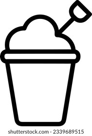 Bucket icon symbol vector image. Illustration of the bucket cleaning equipment washing outline design image. EPS 10