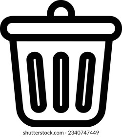 Eisensymbol, Vektorbild. Illustration der Eimerreinigungsausrüstung, die das Design der Umrisslinie abbildet. EPS10