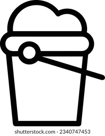 Bucket icon symbol vector image. Illustration of the bucket cleaning equipment washing outline design image. EPS 10