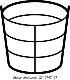 Bucket icon symbol vector image. Illustration of the bucket cleaning equipment washing outline design image. EPS 10