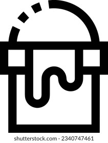 Imagen vectorial del símbolo de icono del cubo. Ilustración de la imagen de diseño del contorno de lavado del equipo de limpieza de cubos. EPS 10