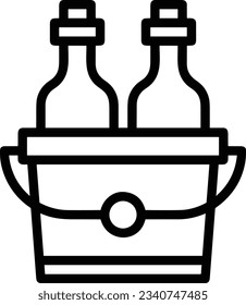 Bucket icon symbol vector image. Illustration of the bucket cleaning equipment washing outline design image. EPS 10